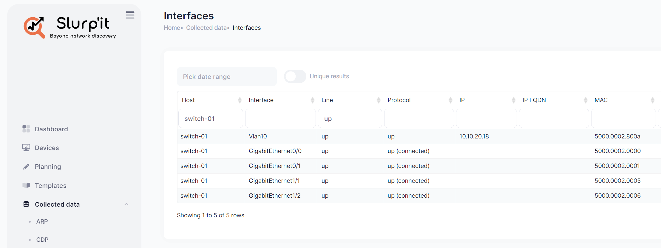 Slurp'it - Network Inventory & Discovery Tool