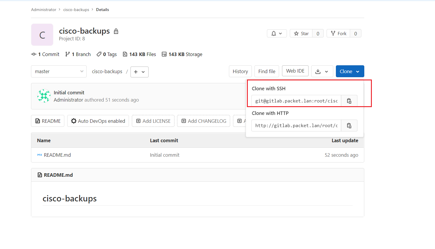 Network Configuration Backup with Ansible and Git.
