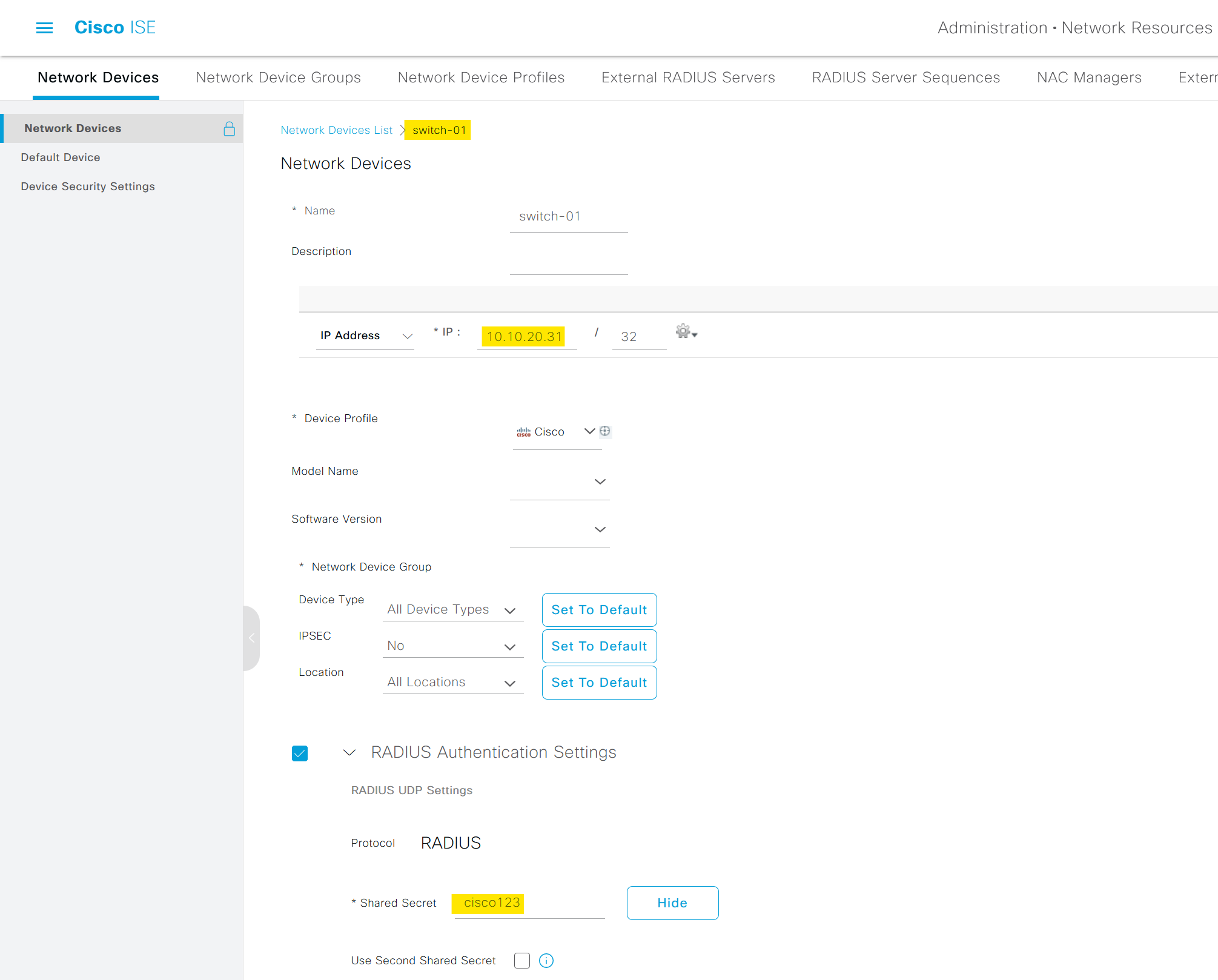 Cisco ISE Wired 802.1X with EAPPEAP Example